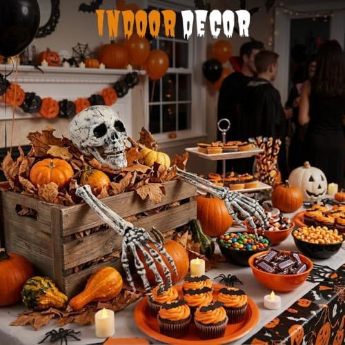 3Pcs Realistic Halloween Skeleton Stakes Outdoor Decorations for Yard