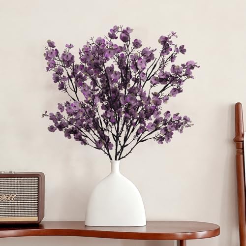 5 Pcs Fake Flowers, Babys Breath Artificial Flowers, Lavender Purple