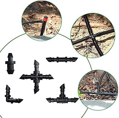 220 Pieces Drip Irrigation 1/4" Barbed Tubing End Plugs,Barbed Connectors End Cap for Drip or Sprinkler Systems