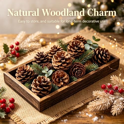 DoubleWood Natural Pine Cones, 2.3", 20Pcs, Rustic Large PineCones