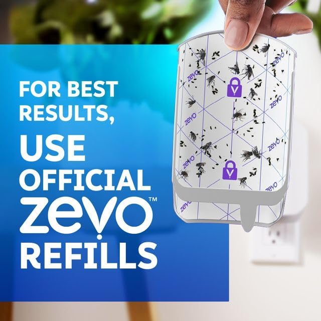 Zevo Flying Insect Trap for Fruit Flies & Gnats, 2 Bases & 2 Refills | Fly Trap Catches House Flies, Gnats & Fruit