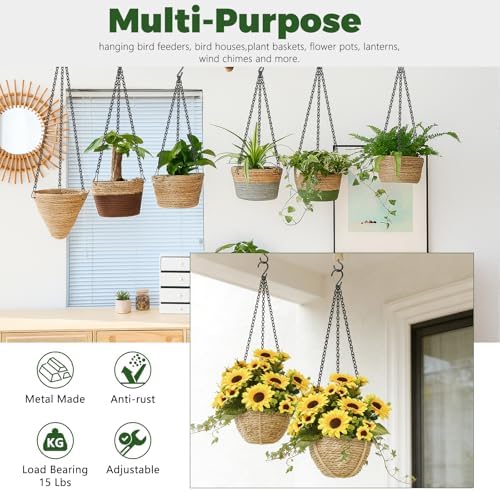 157 Inch Hanging Chain with 30 S Hooks and 30 Clips For Hanging Plants