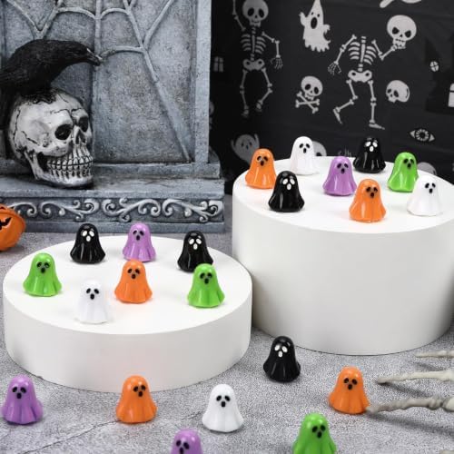 60Pcs Halloween Mini Resin Ghosts Figurines Little Ghost Bulk