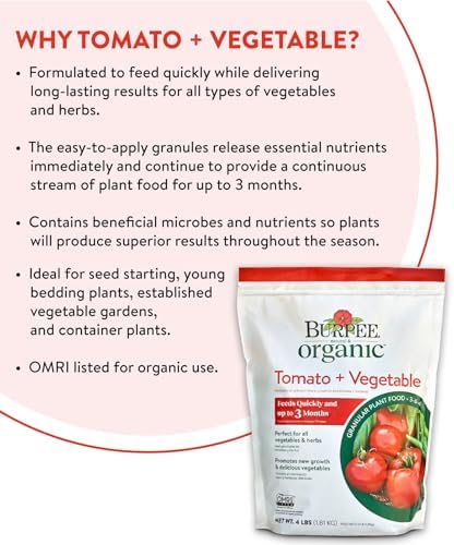 Burpee Organic Tomato & Vegetable Granular Plant Food, 4 lb