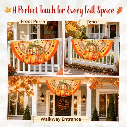 FLAGWIX Pumpkin Fall Bunting Fan Flag, 1.5 x 3 ft, 1 Pack