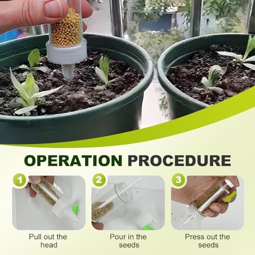 JUDUNA 2025 New Mini Seed Spreader, Mini Sowing Seed Dispenser Seed Planter Tool, Hand-held Manual Seedlings Dibber and Widger Set, Small Seed Planter Tool for Garden (B)