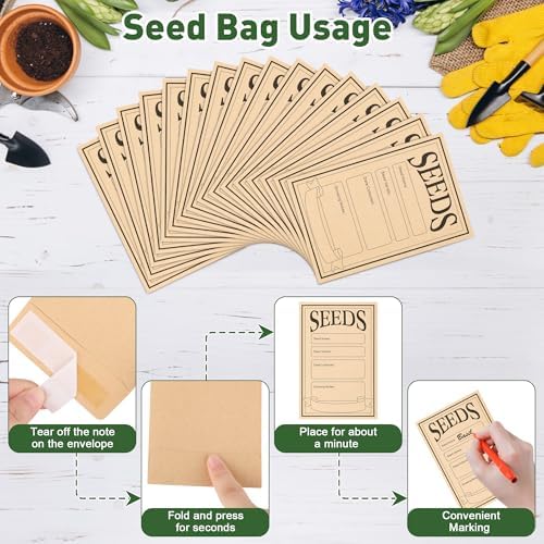 Coolrunner Wood Seed Saving Box, Seed Storage Organizer Case