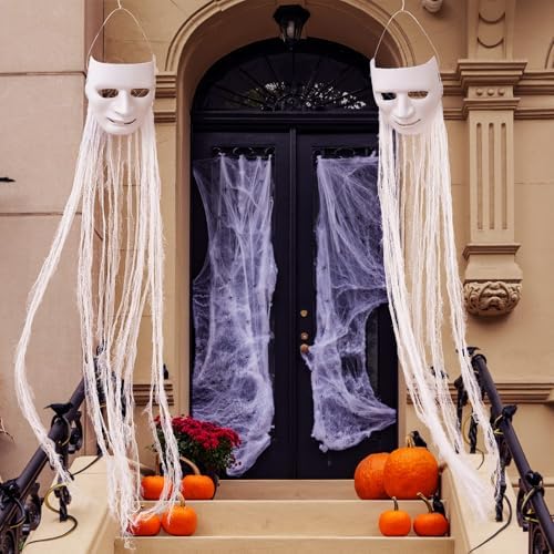 VitalCozy 4 Pcs Halloween Decorations Outdoor Hanging Ghost