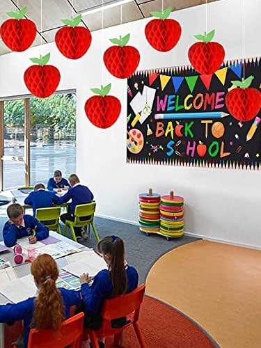 10 Packs Honeycomb Tissue Paper Apple Kalolary Back to School Hanging Apple