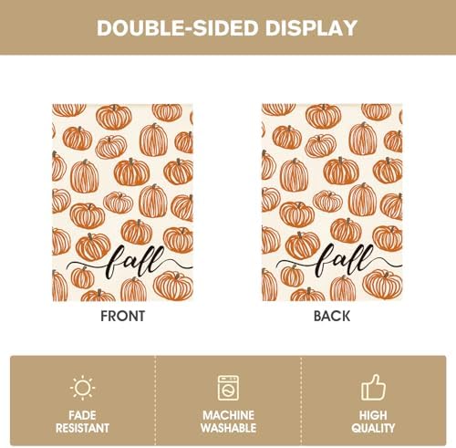 AVOIN colorlife Rustic Pumpkins Fall House Flag 28x40 Inch for Outside