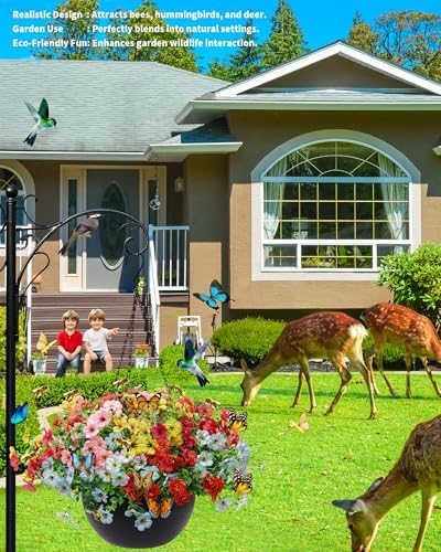 2 Sets Artificial Hanging Plants Flowers with Basket for Outdoors