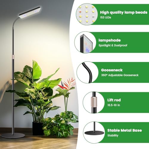 Wiaxulay Floor Plant Lights for Indoor Growing, Full Spectrum Grow Light