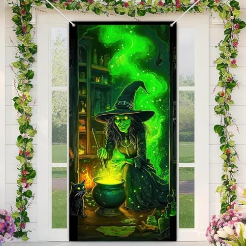 BlissYard Halloween Door Cover Witch Potion Room 71 x 35 Inch