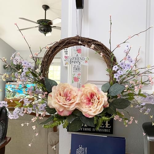 8 PCS 10 Inch Natural Grapevine Wreaths, Round Rattan Wreath Grapevines Wreath Bulk, Grape Vine Wreaths for DIY Crafts, Festival, Christmas, Wedding, Restaurant & Home Decoration