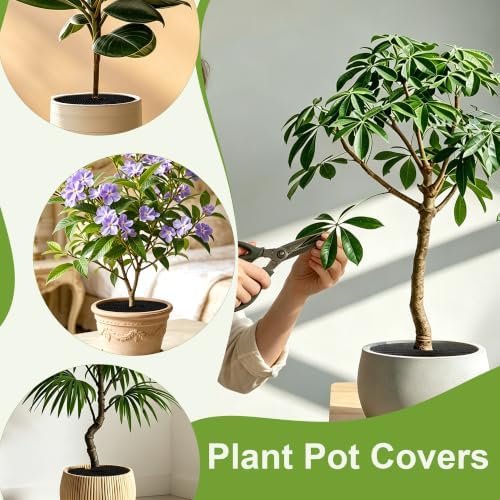6 Pack 11.8" Cuttable Plant Pot Grids with 18 Stakes, Soil Cover & Cat & Animal Digging Stopper for Indoor Outdoor Garden Plants
