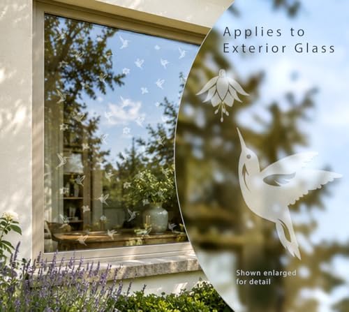 WindowAlert Hummingbird Anti-Collision Window Decals, UV Reflective Glass