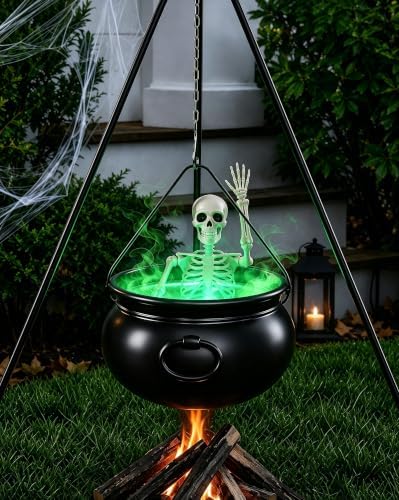Halloween Decorations Outdoor - Witches Cauldron on Tripod