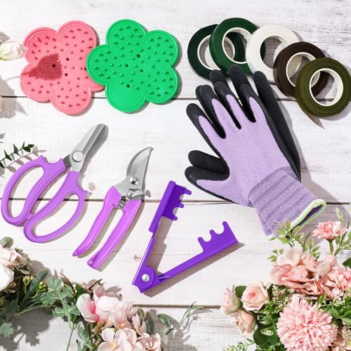 WILLBOND Gardening Gifts for Women, Floral Arrangement Kit,Purple