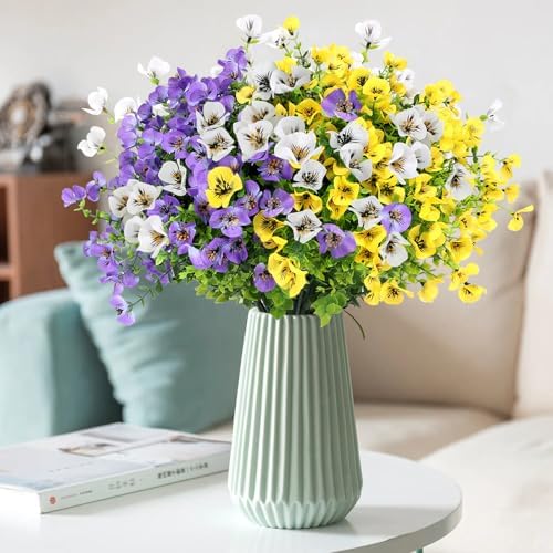 Geegoods Artificial Pansy Flowers, Mix 3 Colors, 24Pcs