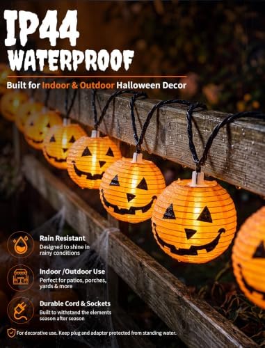 Pumpkin Lantern 8.5FT 10 Pumpkin String Lights for Halloween Decor