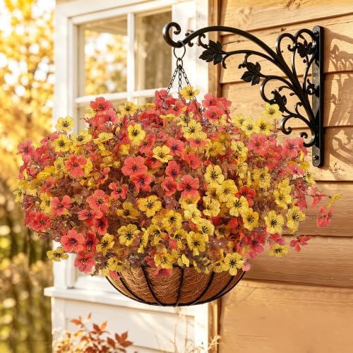 Artificial Fake Fall Flowers Mums Plants for Outdoors Autumn Decoration