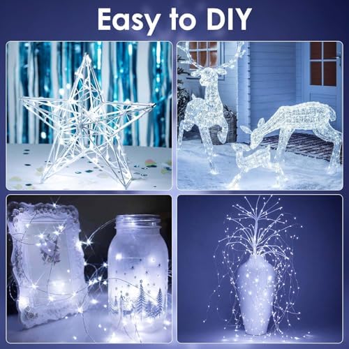 4 Pack Fairy Lights Battery Operated with Remote 16FT 50 LED String Lights
