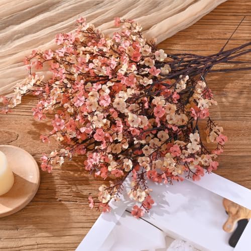 30 Pcs Baby Breath Flowers Artificial Bulk, Fake Fall Flowers, Beige Brown