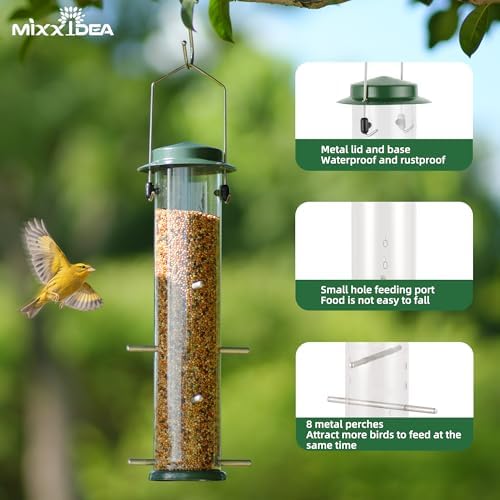 MIXXIDEA Finch Bird Feeder Hanging Metal Thistle Seed Feeder