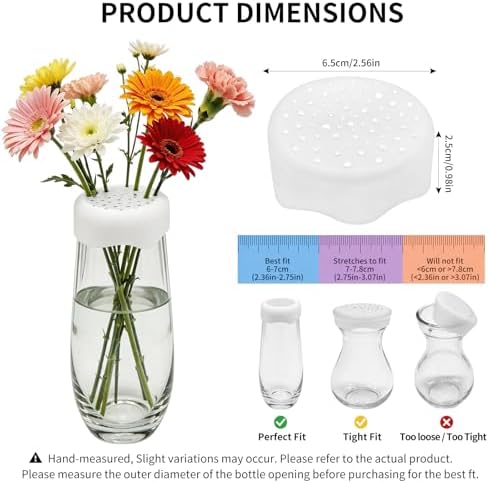 Clear Silicone Flower Stem Holder for Vases, Spiral Floral Arranger Grid, Flexible & Reusable Ikebana Tool, Waterproof DIY Flower Organizer for Home Decor, Easy to Use (White-2pcs)