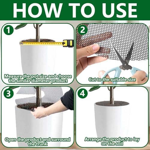 Adnee 6 Pcs Plant Pot Grids, 12" Cuttable Round Planter Pots Soil Guard