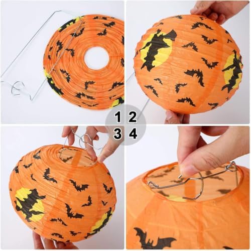 10 Pack Halloween Paper Lanterns, 8 Inch Hanging Lanterns in/Outdoor Decor