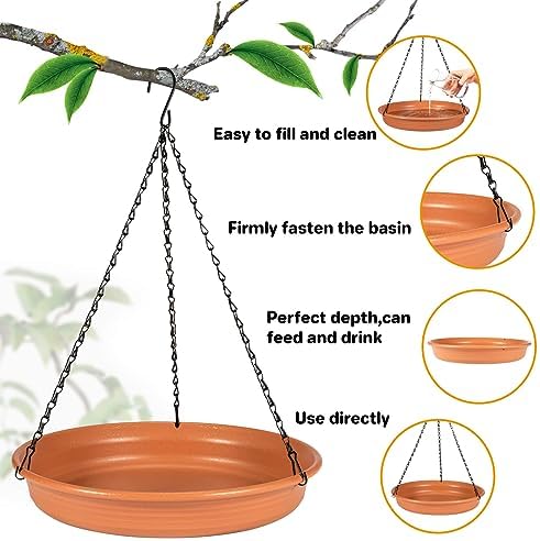 CARGEN Hanging Bird Bath Hanging Bird Feeder Tray - Outdoor Wildlife Feeder