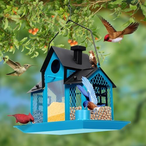 Solar Bird Feeders for Outdoors Hanging, Bird Houses for Outside