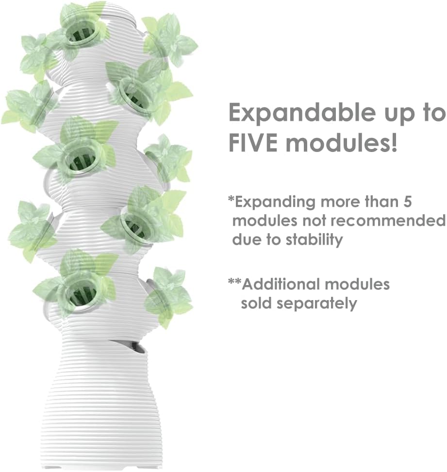 Indoor Desktop Hydroponics Tower System Growing Kit Perfect for Edible Flowers, Herbs, and Vegetables for Homes