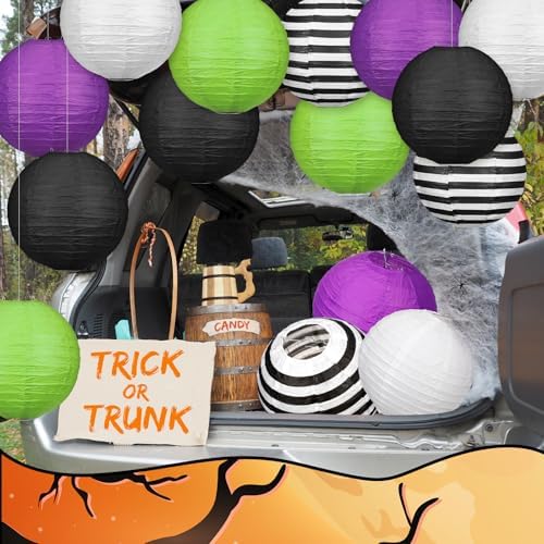 VIHOSE 15 Pcs Halloween Paper Lanterns Party Decorations Hanging Lanterns
