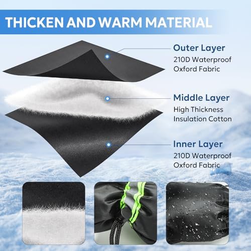 MIXC Outdoor Faucet Cover for Winter - 2 Packs 7.09''W x 10.24''H Water Socks Freeze Protection Pipe Insulation Reusable Waterproof Insulated Spigot Backflow Cover