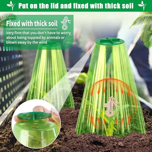 UQM 20 Pack Garden Cloches for Plants with Rotary Vent Cover Reusable