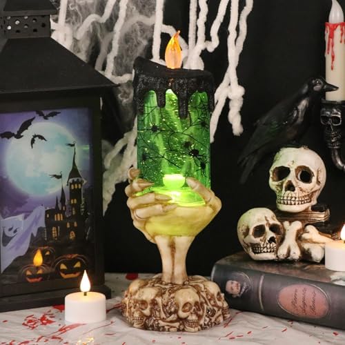 Eldnacele Spider Snow Globe Flameless Candle Battery Operated with Timer