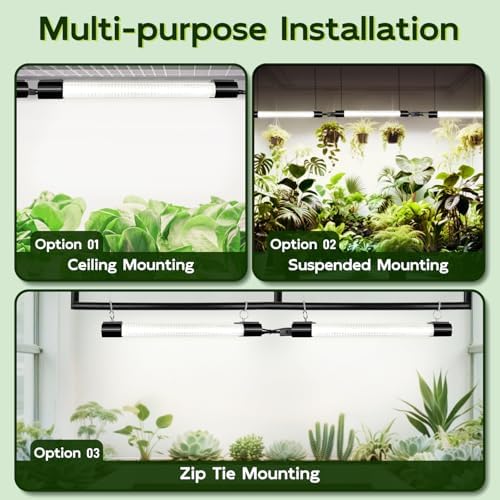 Hlite LED Grow Light 16 inch, Hanging Full Spectrum Linkable 2 Pack