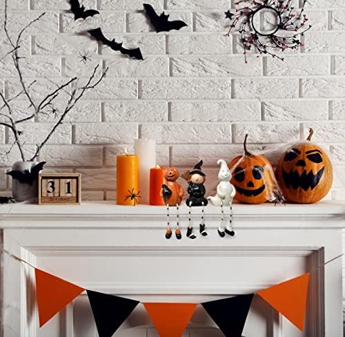 Halloween Figurines Set of 3 Resin Shelf Sitters with Dangling Legs