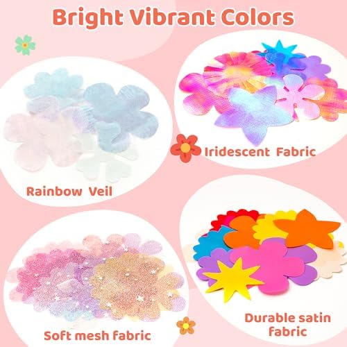 180 Piece Fabric Flower Refill Kit for DIY Bouquets and Flower Maker
