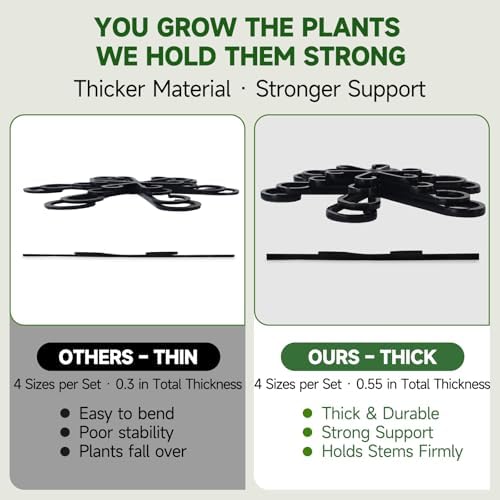 16pcs Plant Stem Support, Plant Support for Indoor Plants, 4 Sizes Climbing Houseplant Stem Holders, Reusable Plant Stabilizer, Indoor Plants Accessories
