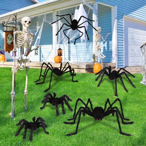 Halloween Spider Decorations Outdoor Indoor: 6 Pcs Giant Halloween Spiders