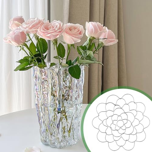 3Pcs Flower Arrangement Holder Set- Stainless Steel Floral Grid Organizer - Wire Frog Insert for Vases Bouquets DIY Home Decor(Silver)