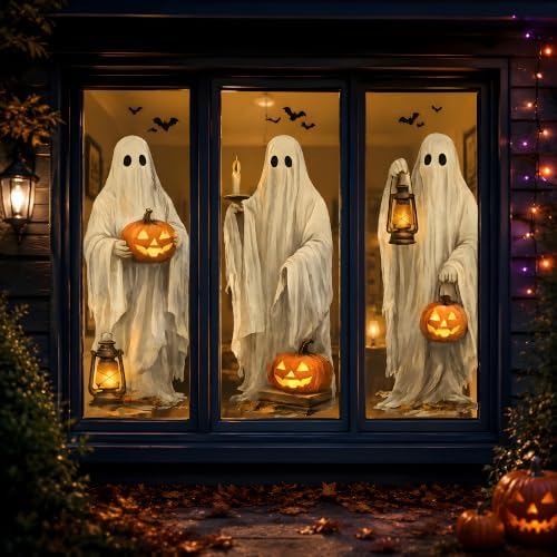 Halloween Decorations - Ghost Window Clings for Halloween Party Decor