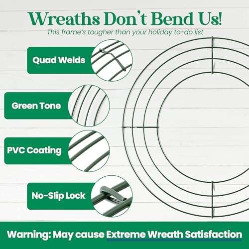 2-Pack 08 Inches Wire Wreath Frame – Round Metal Wreath Form