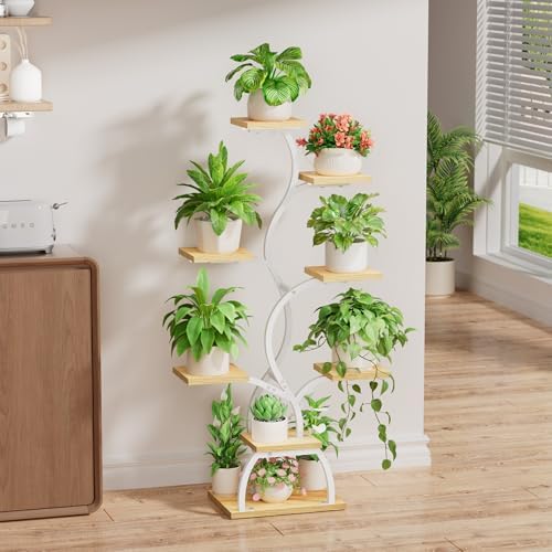 Plant Stand Indoor with Grow Light - 8 Tiered Corner Plant Shelf Indoor