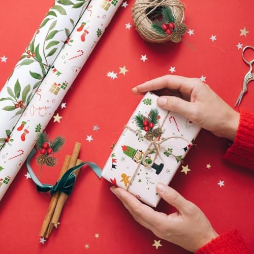 Christmas Floral Picks, 100Pcs Pine Cone Holly Berry Stems for Crafts