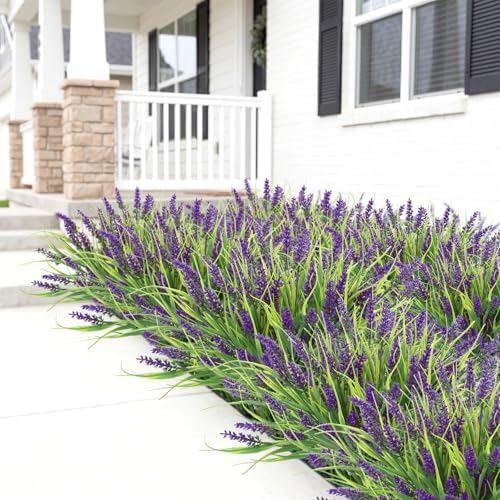 Artificial Flowers for Outdoor Planter Indoor Decor Fake Lavender Flowers