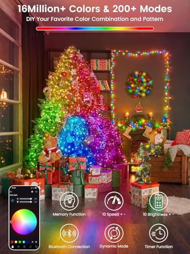 1000LED Smart RGB Color Changing String Lights 341FT Halloween Lights App